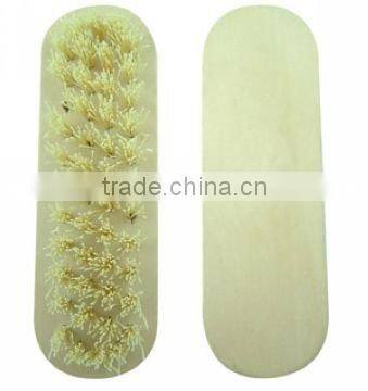 White wooden handle bristle hair shoe brush