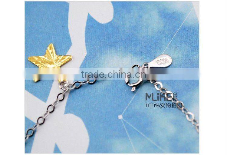 moon and star 925 silver bracelet