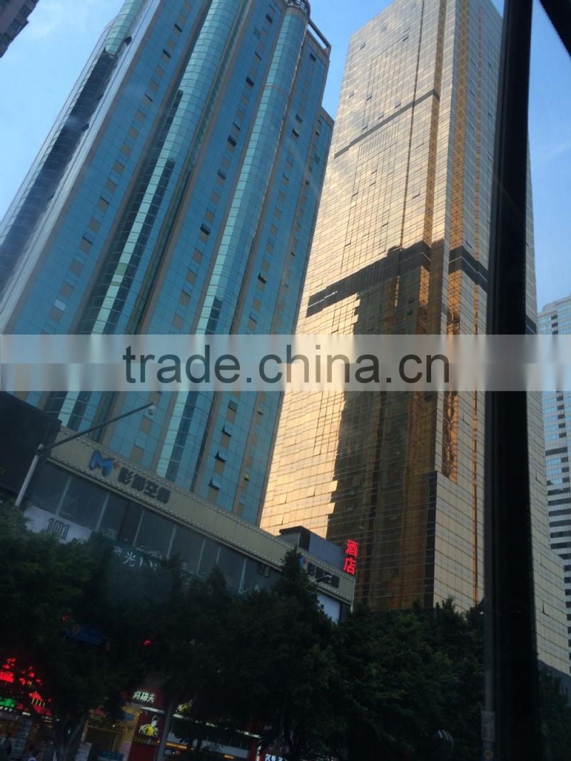 1.52*30m self adhesive gold color window film,privicy protective reflective window film