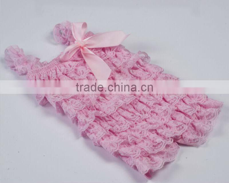 Promotion solid colors lace romper petti baby girl lace romper newborn Infant jumpsuit children clothes