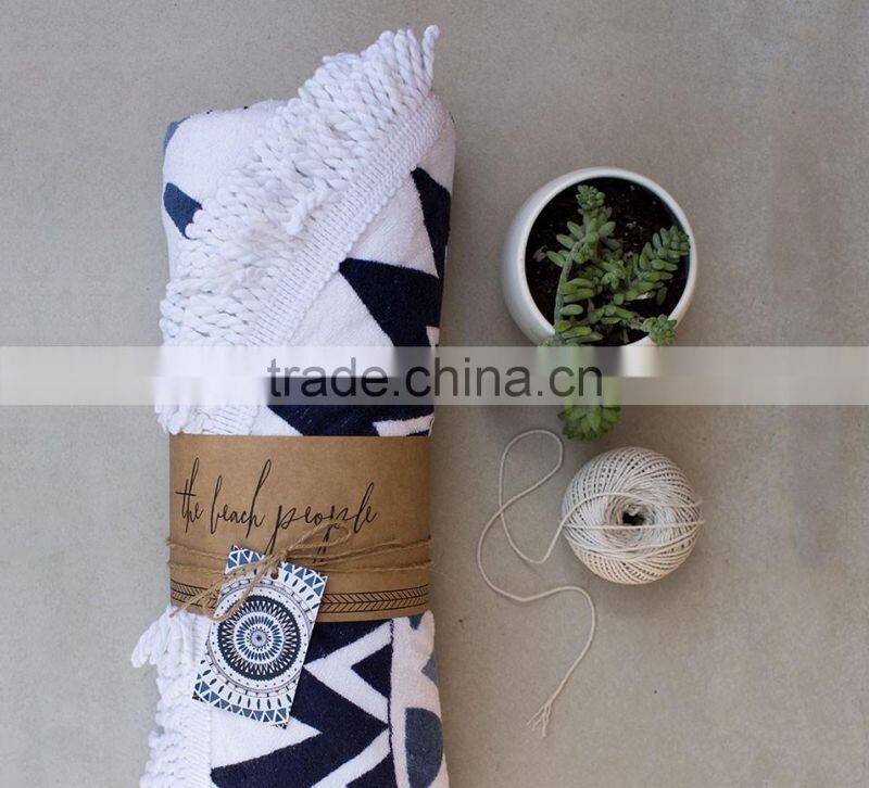 Round Screen print microfiber beach towels