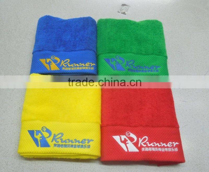 premium cotton hand towel, bright colors towel with embroidery logo