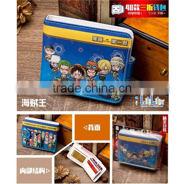 One Piece Cartoon Cosplay PU Purse Anime Fashion Good Quality Short Wallet Card Holder