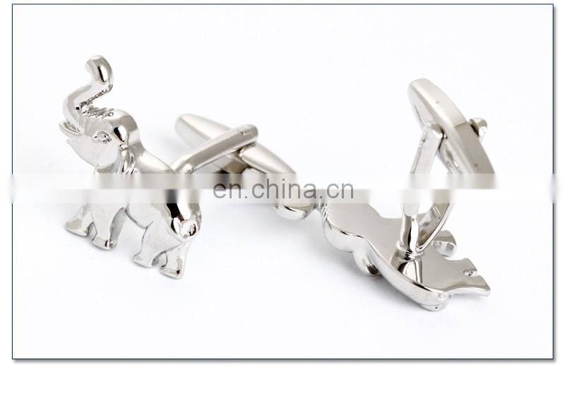 Chinese Manufacturer Silver Elephant Men Shirt Cufflink High Quality
