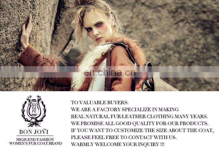 Punk Style Sheepskin Fur Coat Natural Silver Fox Fur Jacket For Women Real Fur Leather Garment