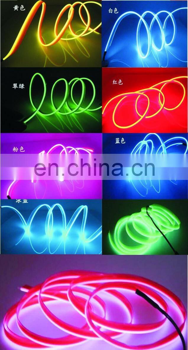 2018 Car EL Wire 10 Color selected 3M 2AA battery inverter decor Led thread sticker indoor decals accessory Flexible Neon Light