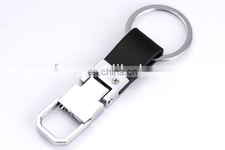 Chrome Plated Plus Leather Designer Keychain
