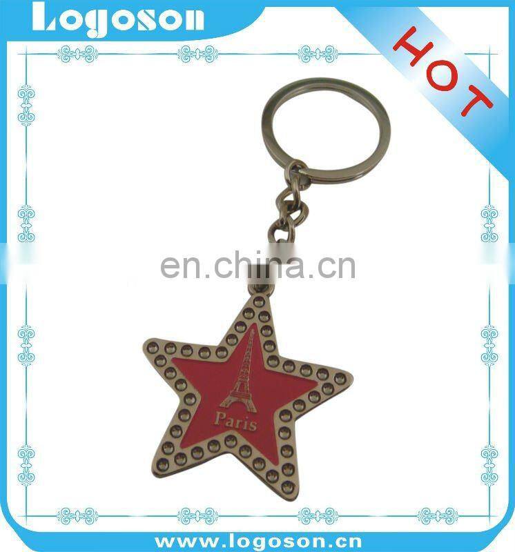 China Supplier Wholesale Blank Metal Keychains Star Shape Blank Metal Keyrings