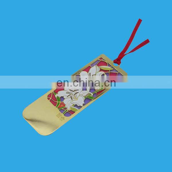 custom made apple shape etched debossed metal bookmark