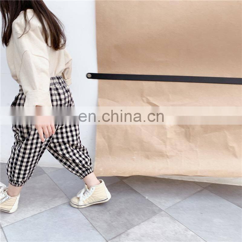 Baby Boys Casual Plaid Pants Children Leisure Trousers Black and White Toddler Girl Harem Pants Kids Outfit