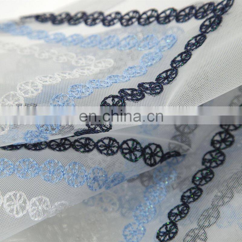 Hot sale 100% Polyester Embroidery Sheer Curtain Drape in the Living Room