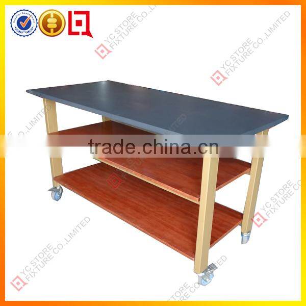 3 Tiers Wooden Clothes Store Display Table