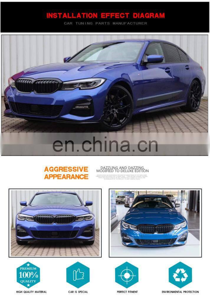 Black Painted ABS Front Lip for BMW NEW 3 Series G20 G28 325i 320i 328i 335i M Sport 2019-2020