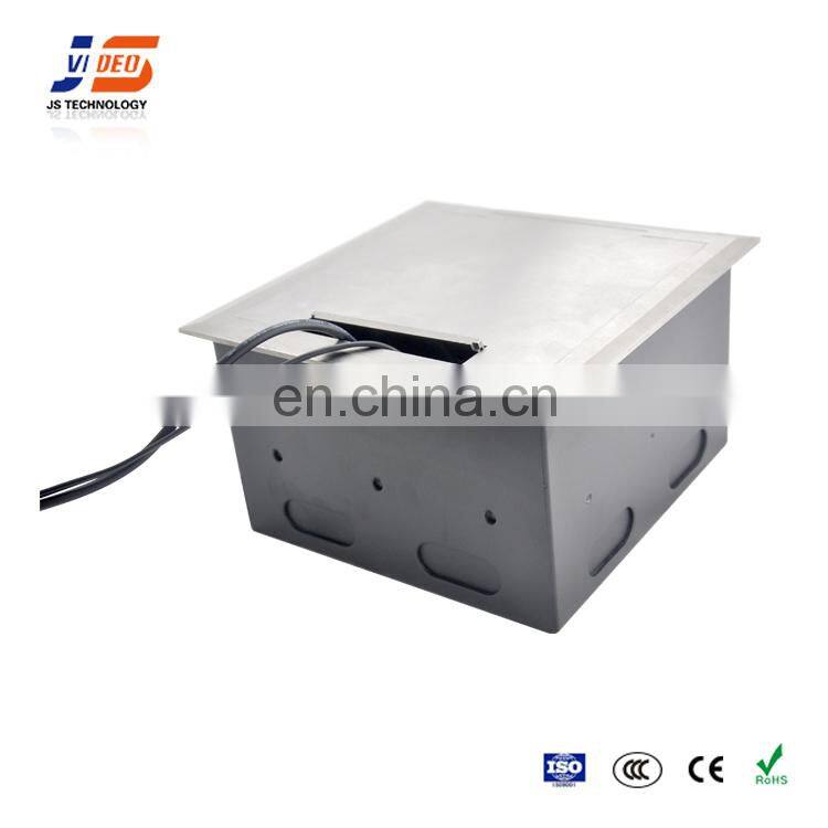 Silver Ac Brushed Golden Metal Power Multi Insert Network Floor Box