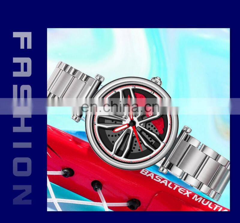 SANDA P1074 Men Quartz Watches Analog Rotating Wheel Waterproof Luxury Brand Men Wrist Watches