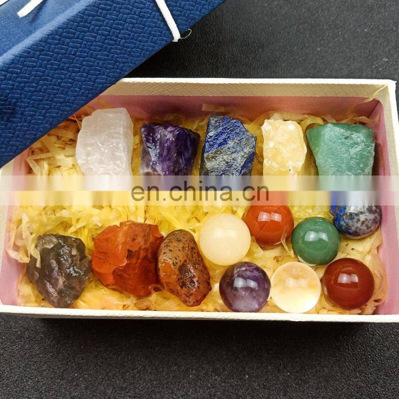 High Quality Crafts Store Wholesale Crystals 7 Chakra Gemstones And Natural Crystal Healing Stones Boxes Set