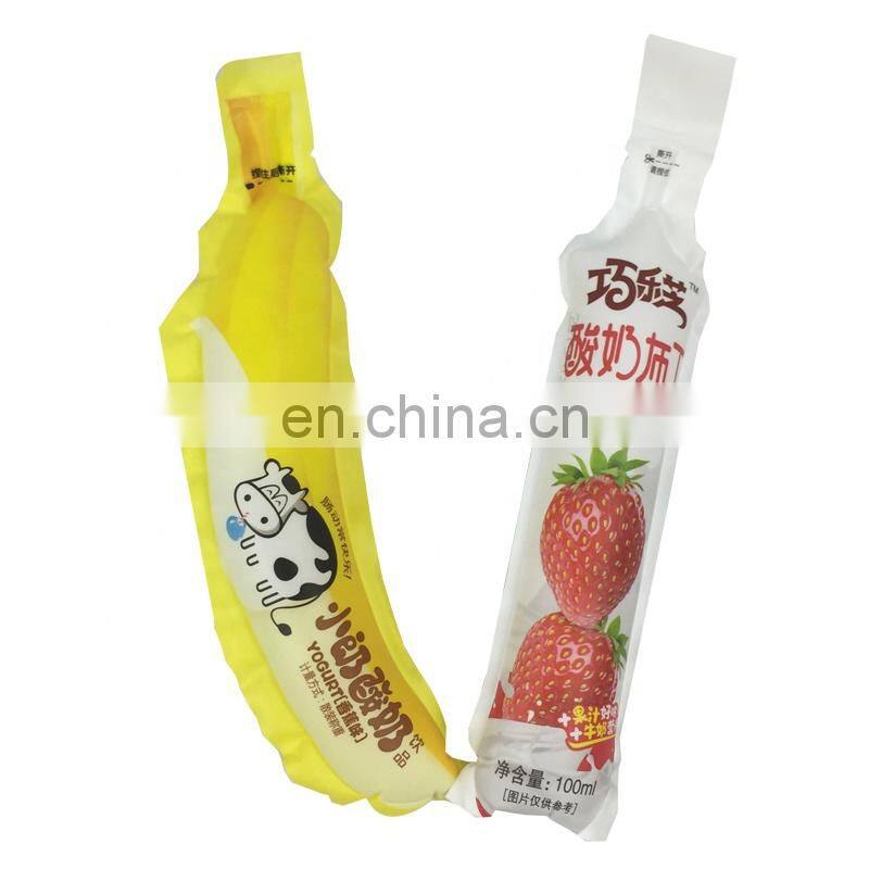 orange packaging bag100 ml plastic bottle shape pouch baby drink beverage packaging bag apple juice bag