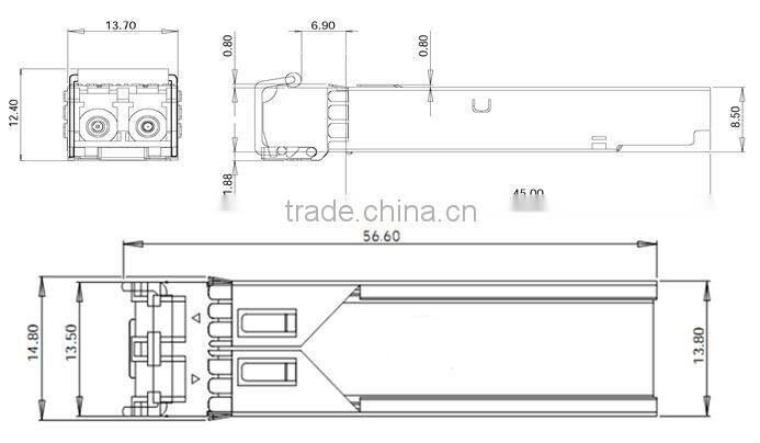 2.5G 1310nm 20Km SFP Transceiver with Hot-pluggable SFP footprint