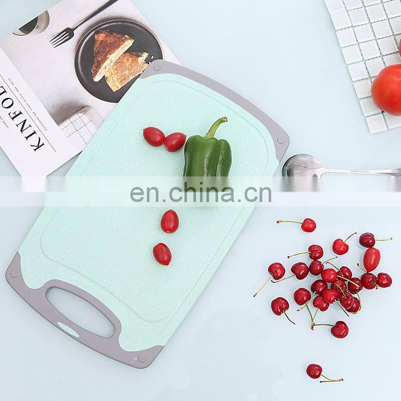 Amazon Best Selling Portable Eco-Friendly 4 Colors Double Sided Non-Slip Wheat Straw Kitchen Cutting Board Home