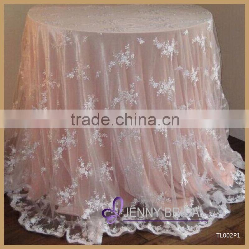 TL002C factory custom-made round lace tablecloth