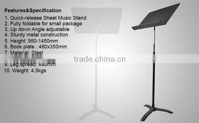 Professional Sheet Music Stand Black MSS009