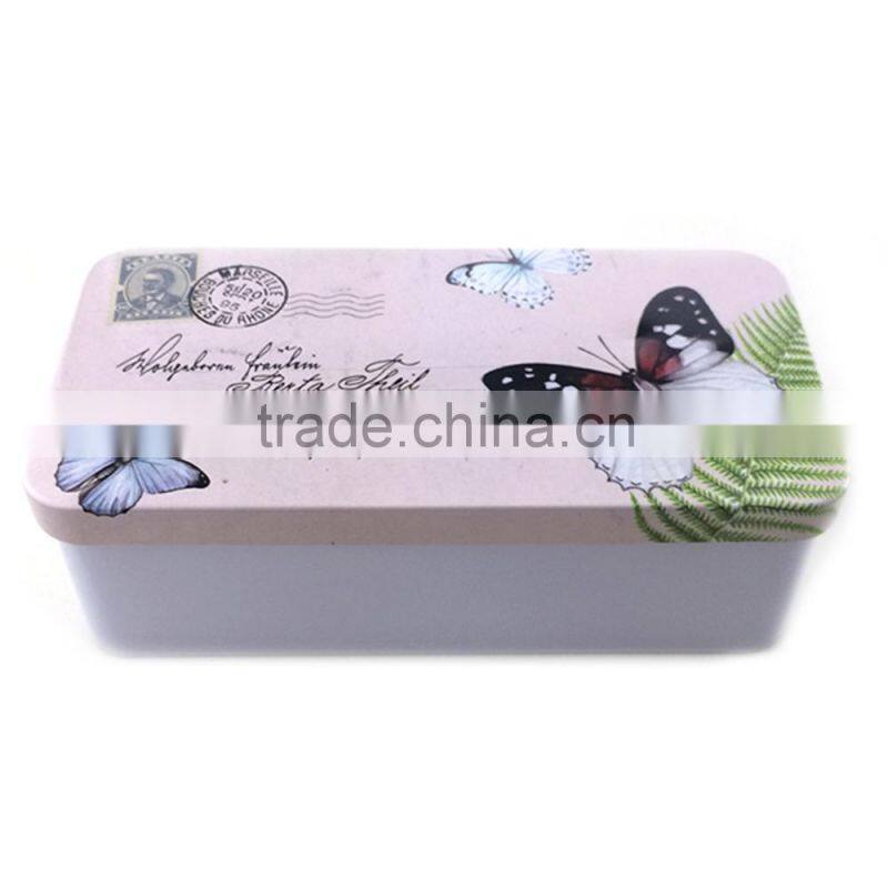 Dongguan factory metal stationary box/wholesale tin box/custom metal tin can
