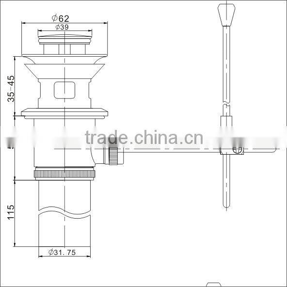 Excellent Quality Lavatory Push Button Pop Up Sink Waste Plug Assembly