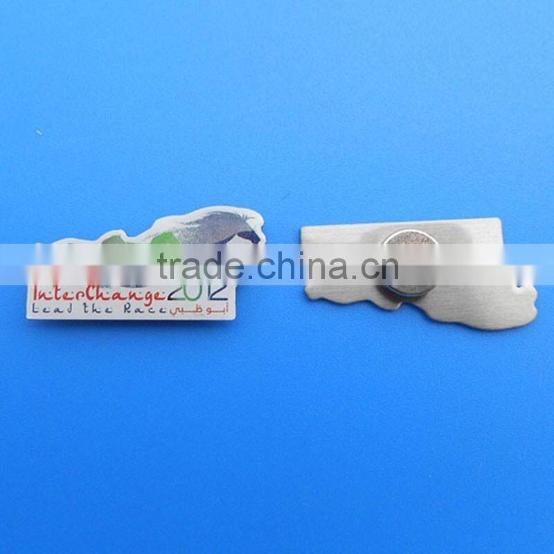 logo silk printing metal badges for promotional gifts