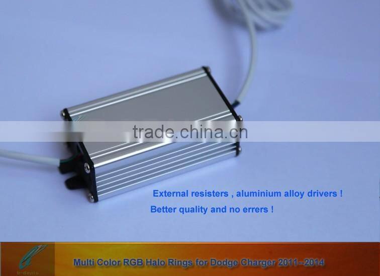 RGB Multi-Color LED Angel Eyes Halo Rings Kit For 2011-2014 Dodge Charger with Remote