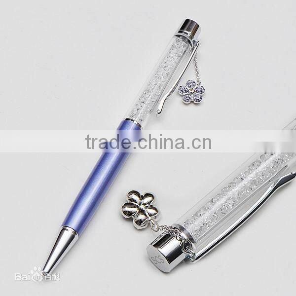Promotional gift item crystal ballpoint pen with key chain