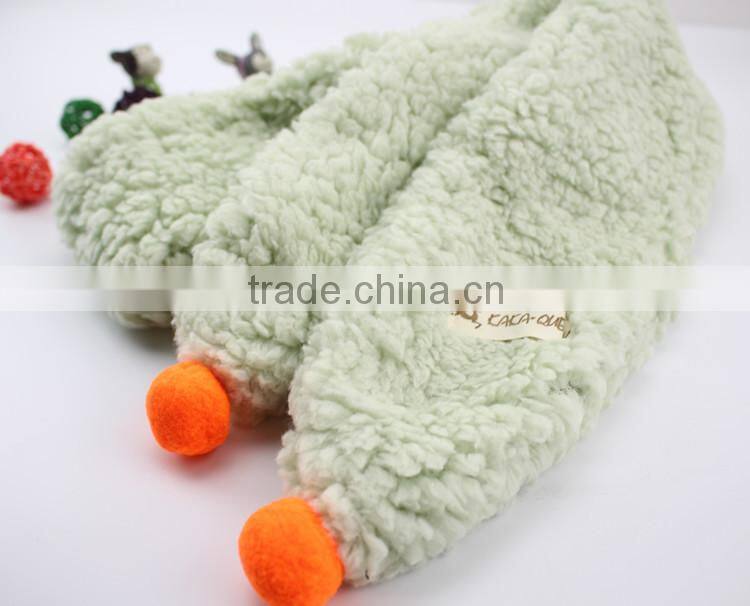 High Quality Warm CamoFleece Pom Pom Ball Tassel Style Fashion Baby Girl Scarf