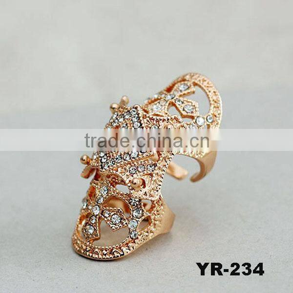 2015 New Design Fashion Hollow Punk Long Finger Ring