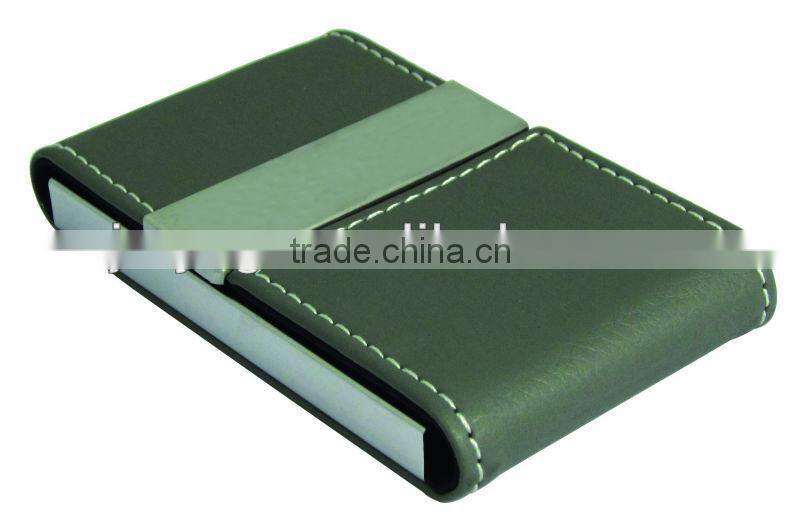 2014 hot selling metal and leather business card holder