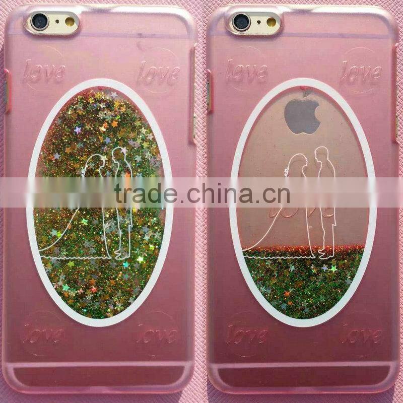 Flowing Sand Dynamic Liquid Glitter Bling Star Clear Hard Case for iPhone 6