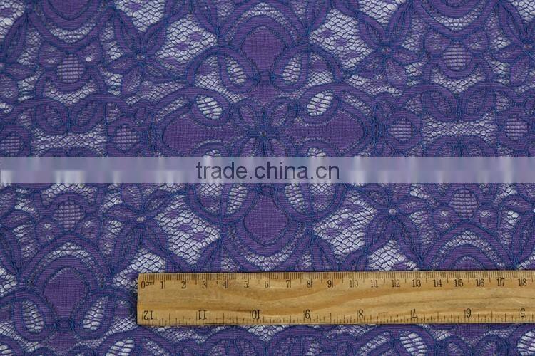 New type high quality embroidery violet elegant tulle lace fabric