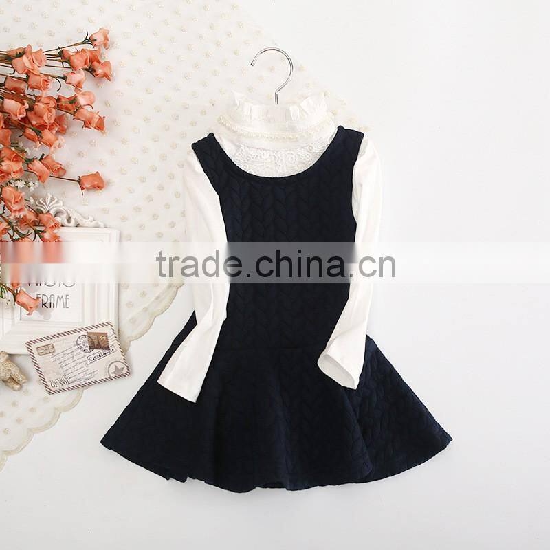 2016 New arrival fashion kids party dresses for 2-6T ruffle vest child dress wholesale elegant spring girl dress (ulik-N006)