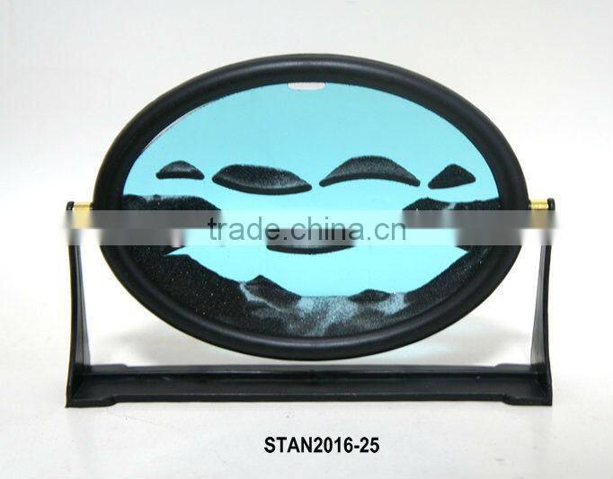 Round Black Plastic Frame Moving Sand Art