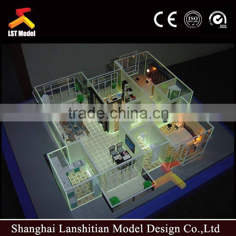 real estate interior model apartment model with lighting system display