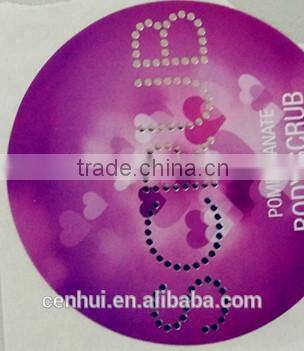 custom colorful round paper sticker for cosmetics