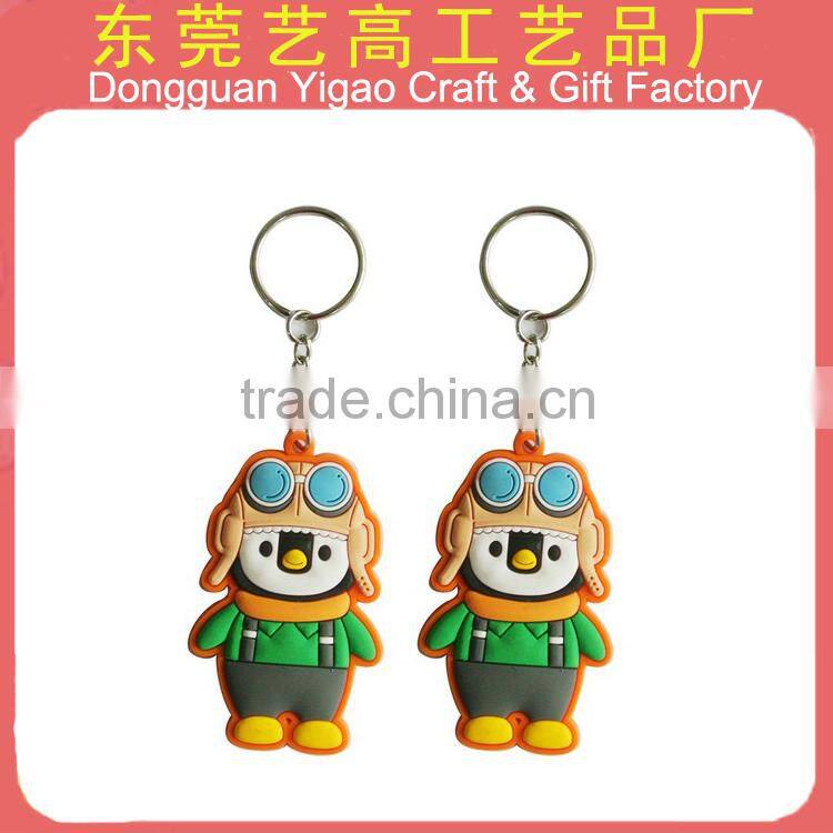 Eco-friendly double sided Soft PVC 3d cartoon keyrings