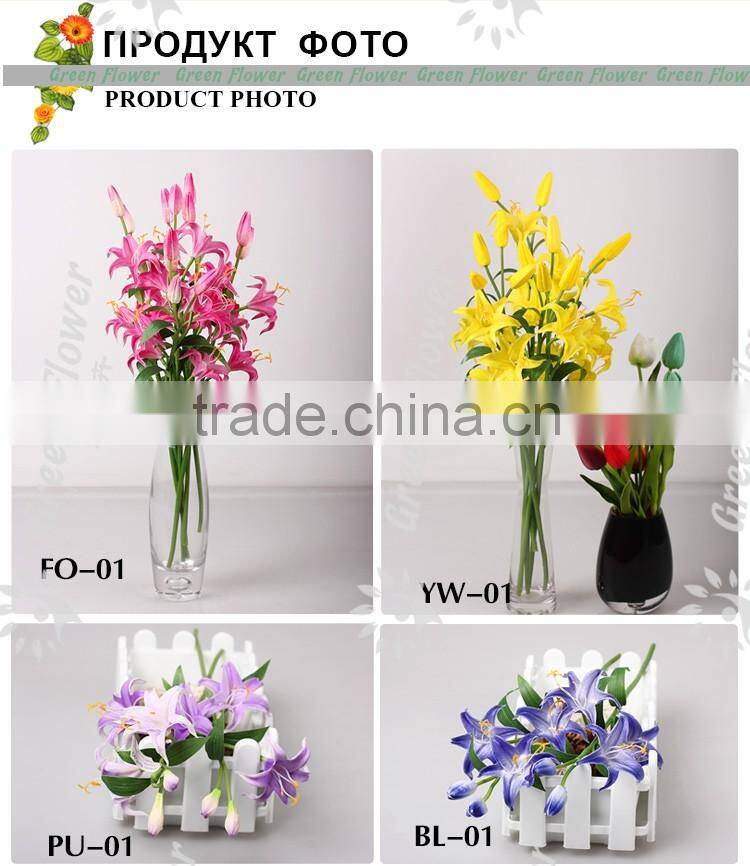 2016 Wholesale mini lily Artificial Flowers Real Touch Bouquet Wedding Bridal Home Declarative flowers