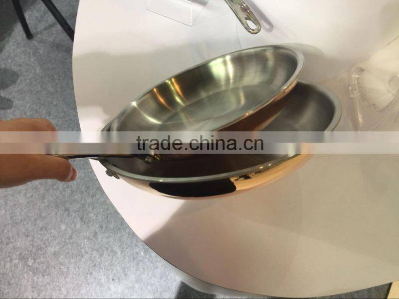 Forged/Pressed 3ply Clad Aluminum Copper non stick Fry pan Cookware Used in Chef