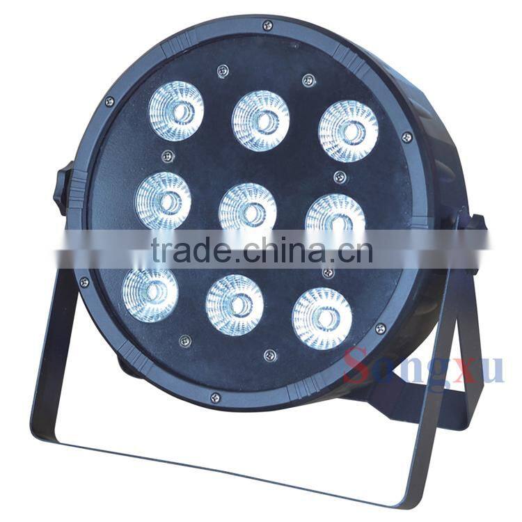 professional 9pcs 10w led par rgbw 4in1 quad led flat par lighting