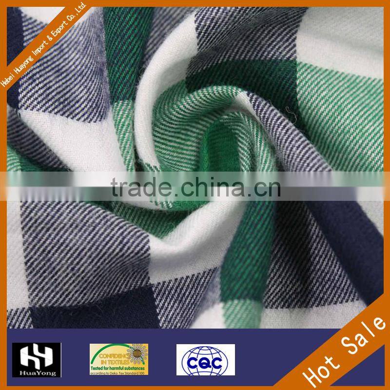 plaid flannel fabric 100% cotton flannel fabric