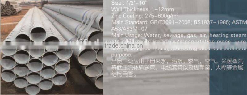 steel structure building galvanized iron tube manufacture