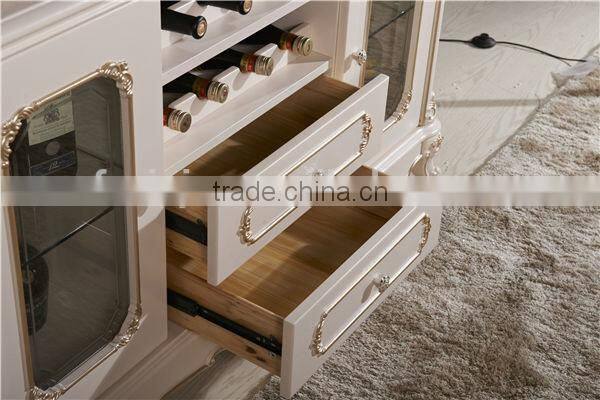 Noble treasures elegant french style dinging table and chair set with cabinet / french royal round table CZ102