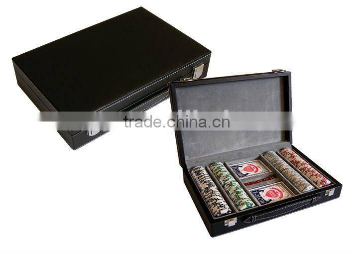 Custom Leather Poker Chip Set for 500 Chips