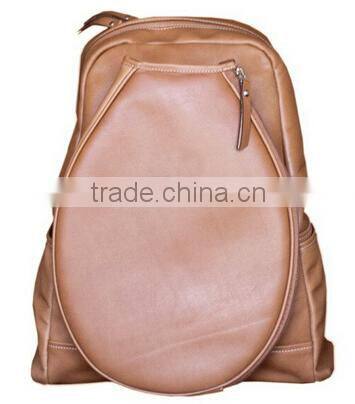 Brown Leisure Style Unique Design Leather Tennis Bag Backpack