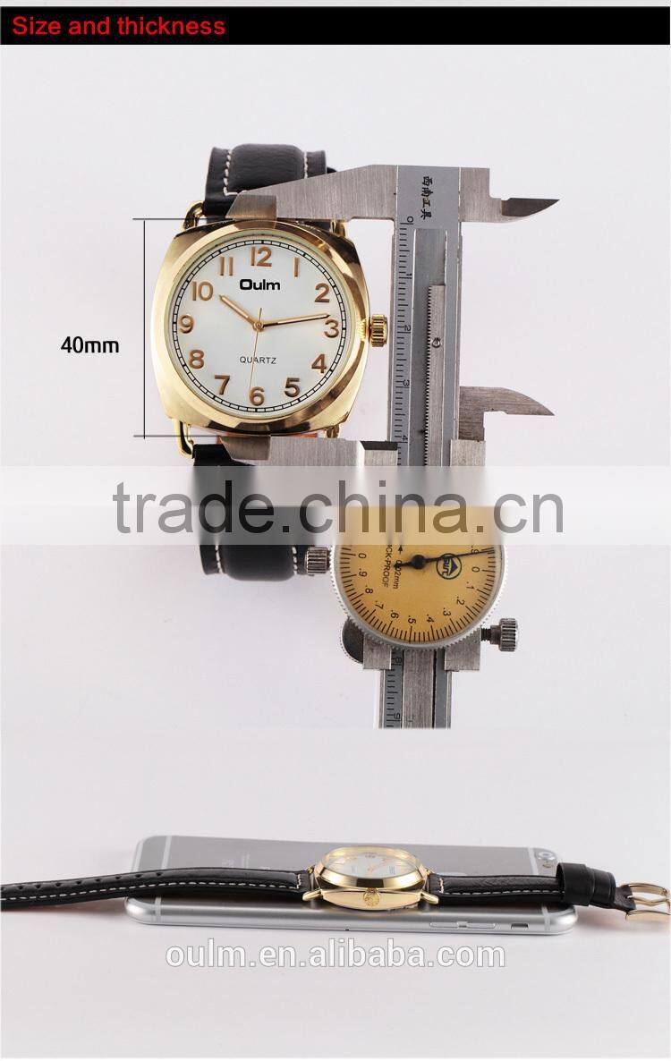 2015 oulm new design wholesale ladies wrist watch leather watch