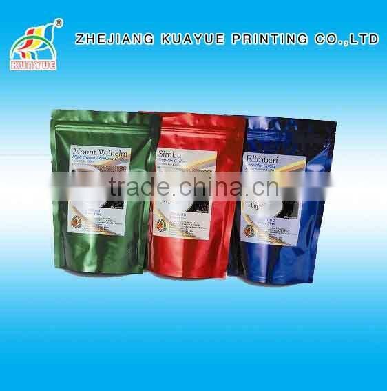 Customized High Quality Zipper Standing Coffee Pouch, Coffee Bags Aluminum Foil Bags